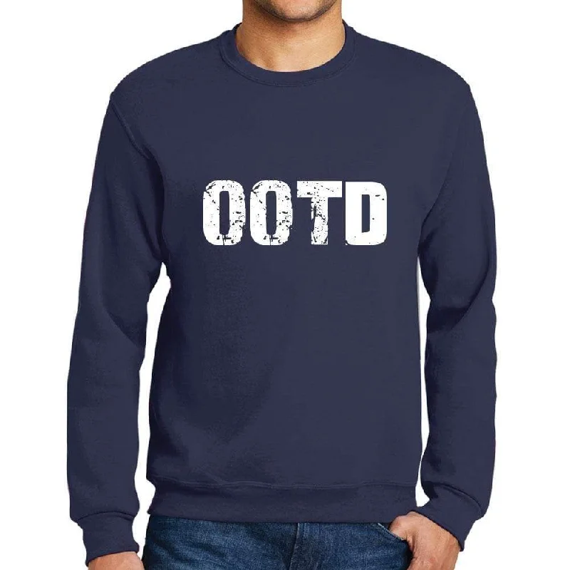 Cozy Jackets Men's Printed Graphic Sweatshirt Popular Words OOTD French Navy