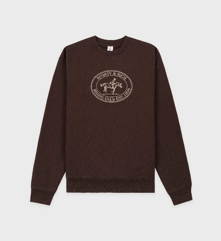 Lightweight Jackets Riding Club Crewneck - Chocolate/Cream