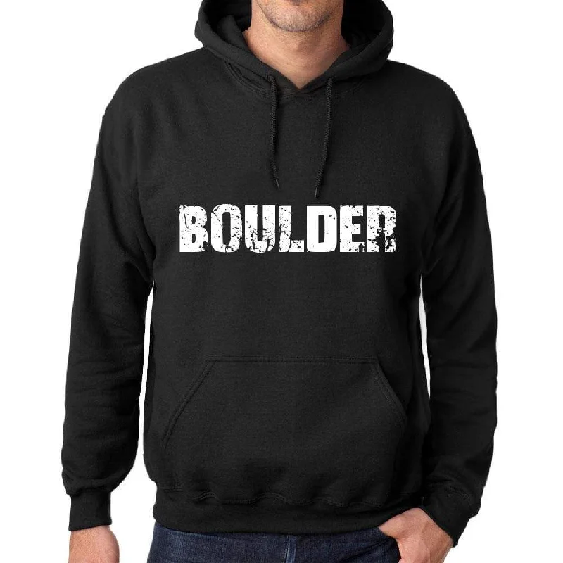 Comfort Jackets Men's Women's Unisex Printed Graphic Cotton Hoodie Soft Heavyweight Hooded Sweatshirt Pullover Popular Words BOULDER Deep Black Comfort Jackets Men's Women's Unisex Printed Graphic Cotton Hoodie Soft Heavyweight Hooded Sweatshirt Pullover Popular Words BOULDER Deep Black