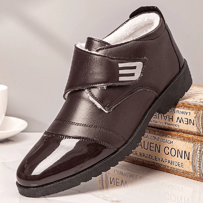 Easygoing Wardrobe Men Warm Lining Hook&Loop Casual Business Ankle Boots