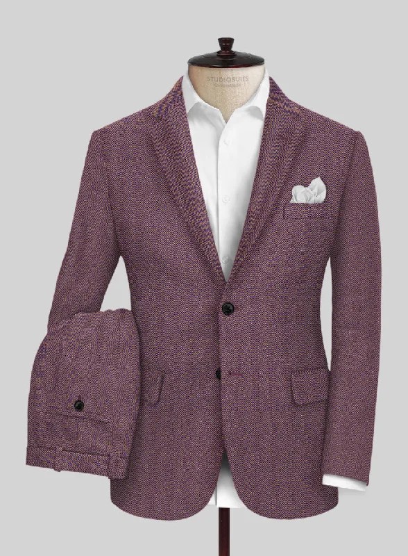 Smart Suits Highlander Purple Herringbone Tweed Suit
