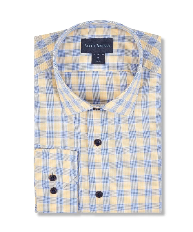 Active Wear Micro Dobby Glen Plaid, Flax