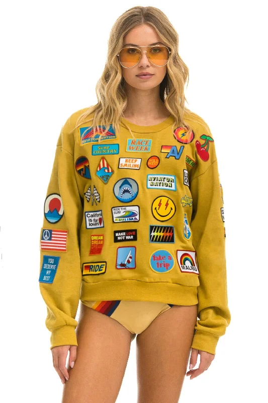 Smart Pants VINTAGE PATCH RELAXED CREW SWEATSHIRT - KHAKI
