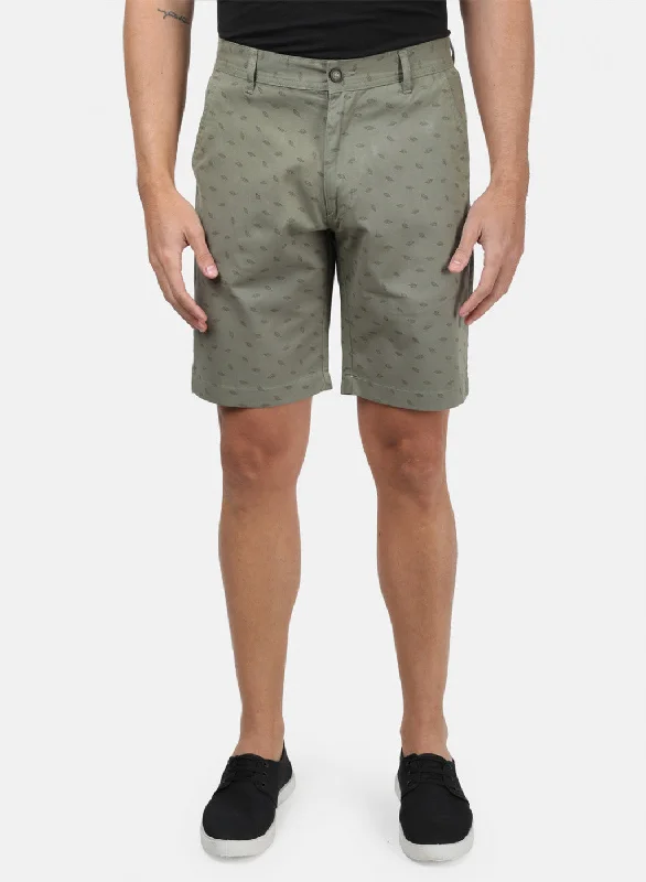 Comfort Jackets Men Green Printed Shorts