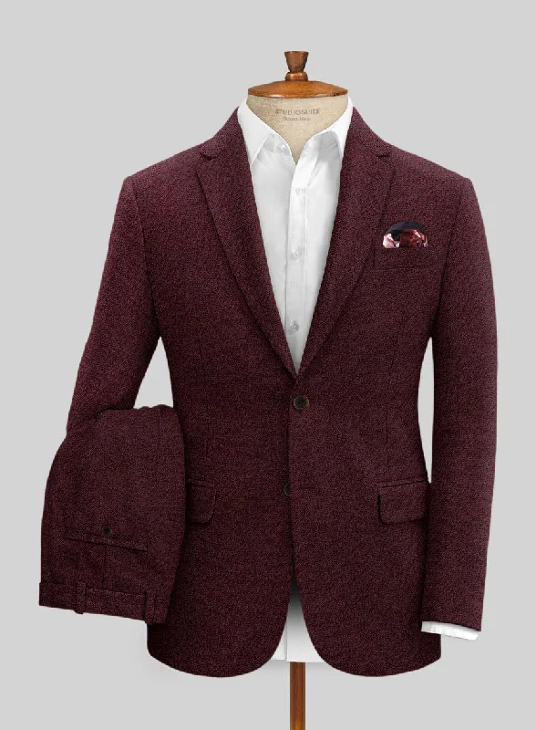 Comfort Jackets Italian Highlander Wine Tweed Suit