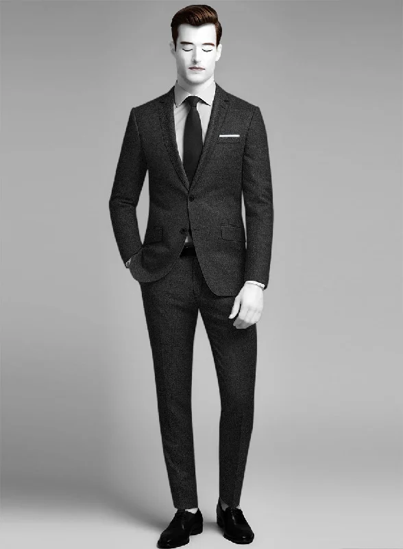 Simple Styles Napolean Stretch Charcoal Wool Suit
