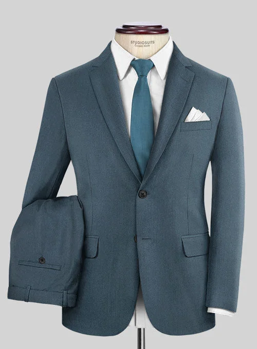 Comfy Tops Reda Ebony Blue Wool Suit