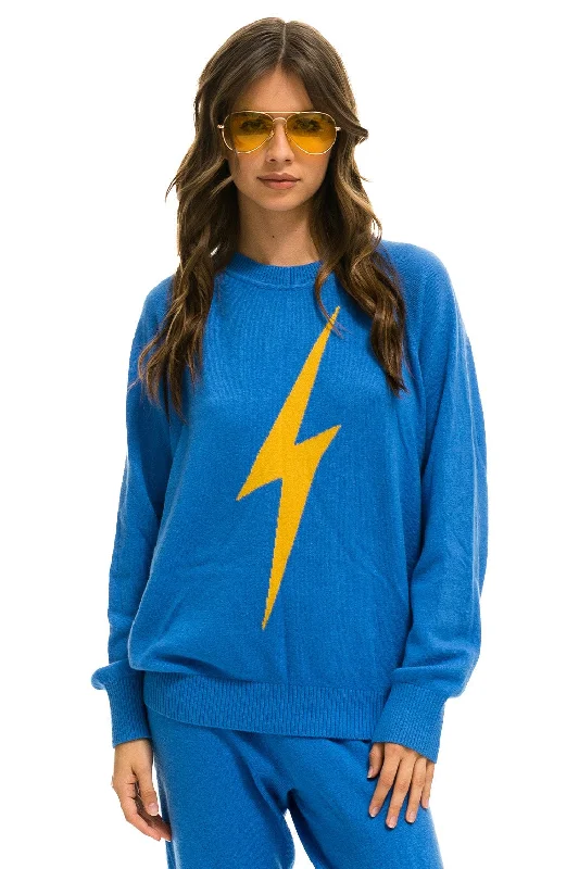 Bold Outfits UNISEX BOLT CASHMERE LIGHT SWEATER - VINTAGE BLUE // BLUE BOLT