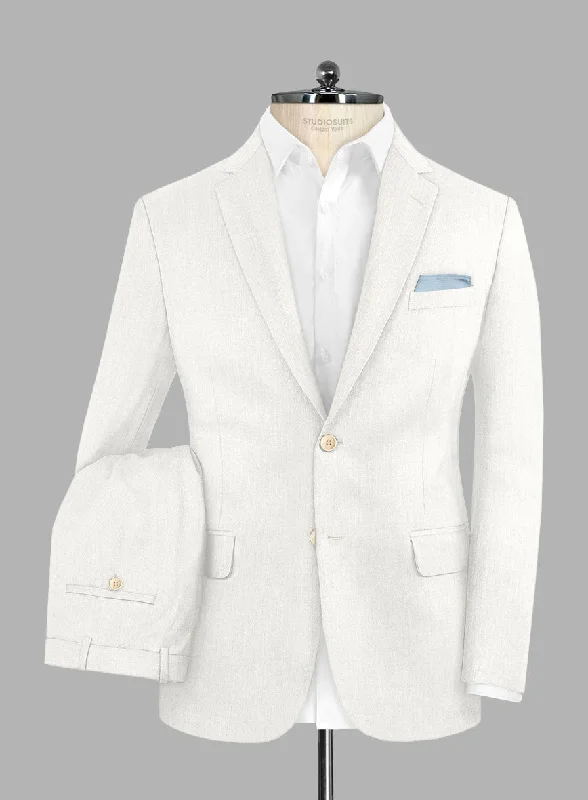 Comfort Jackets Noble Ivory Wool Silk Linen Suit
