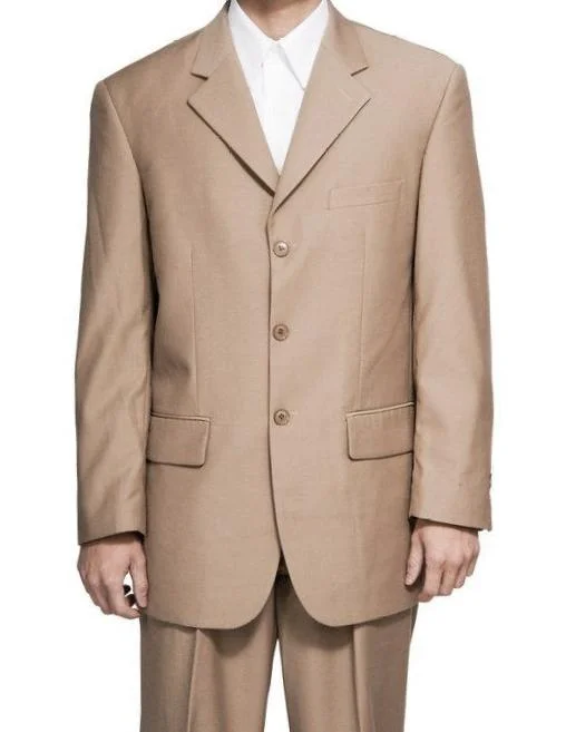 Trendy Pants Mont Blanc Collection - Regular Fit Suit 3 Button 2 Piece in Khaki