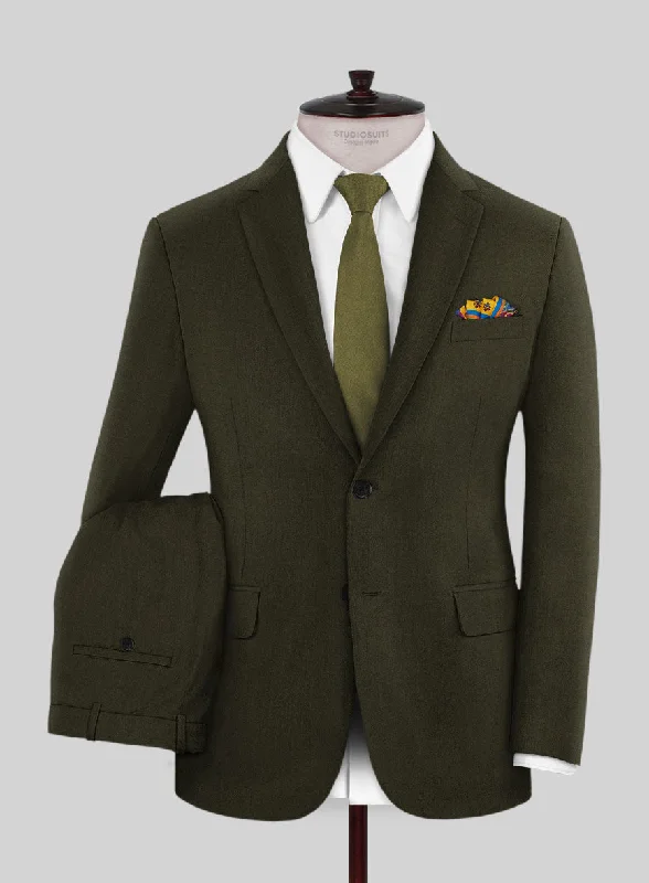 Stylish Jackets Reda Dark Green Wool Suit