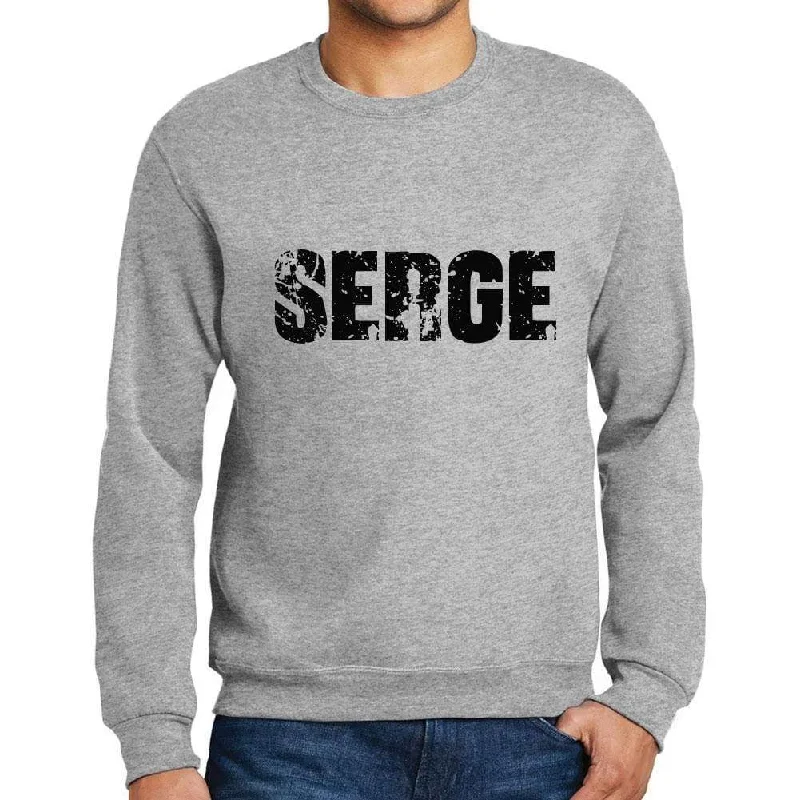Cool Jackets Men's Printed Graphic Sweatshirt Popular Words SERGE Grey Marl