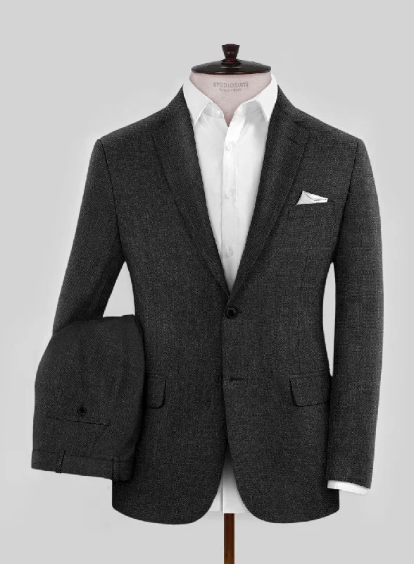 Sporty Designs Hardy Minnis Charcoal Sharkskin Wool Suit