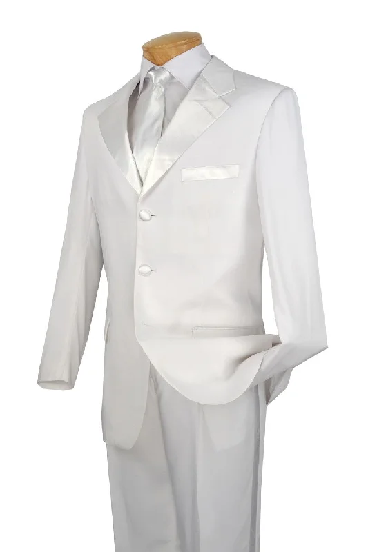 Layered Styles Men's Regular Fit Tuxedo 2 Piece Collection In White 3 Button Design Layered Styles Men's Regular Fit Tuxedo 2 Piece Collection In White 3 Button Design