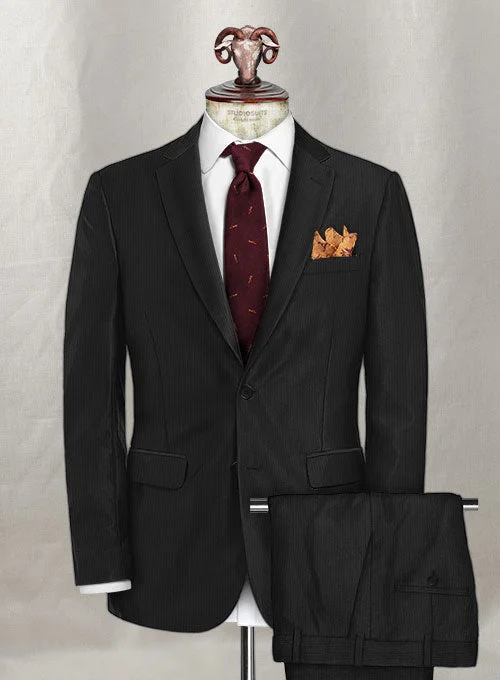 Warm Jackets Napolean Twilight Black Wool Suit