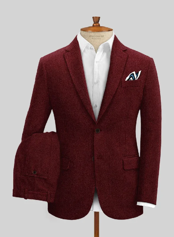 Layered Clothing Naples Burgundy Tweed Suit