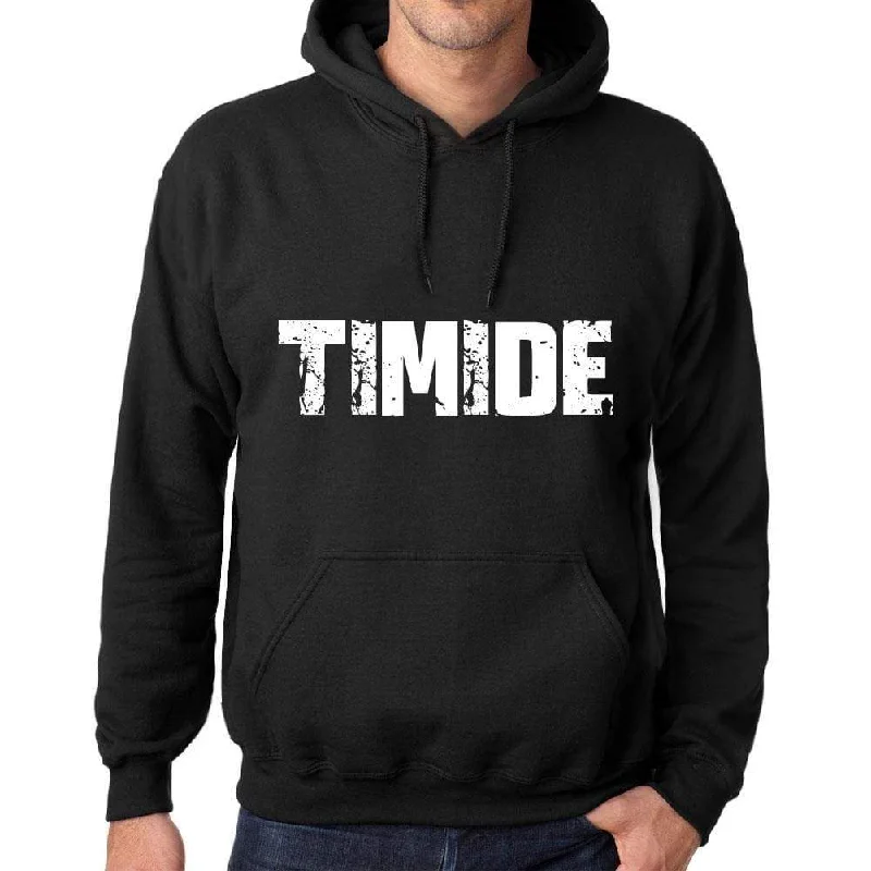 Urban Tees Men's Women's Unisex Printed Graphic Cotton Hoodie Soft Heavyweight Hooded Sweatshirt Pullover Popular Words TIMIDE Deep Black Urban Tees Men's Women's Unisex Printed Graphic Cotton Hoodie Soft Heavyweight Hooded Sweatshirt Pullover Popular Words TIMIDE Deep Black