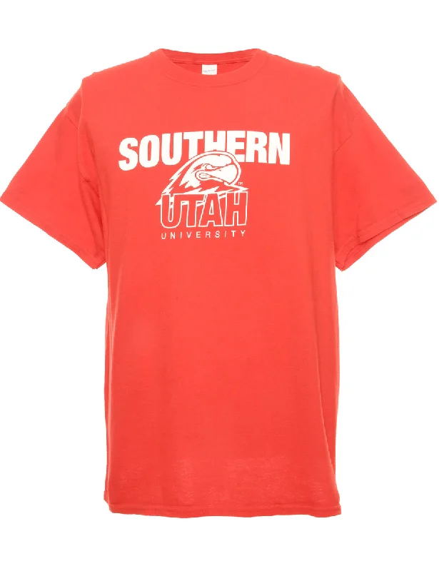 Athletic Tops Red Southern UTAH Gildan Printed T-shirt - L