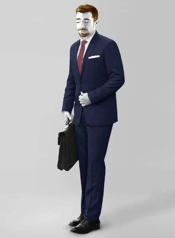 Casual Footwear Napolean Bottle Blue Wool Suit