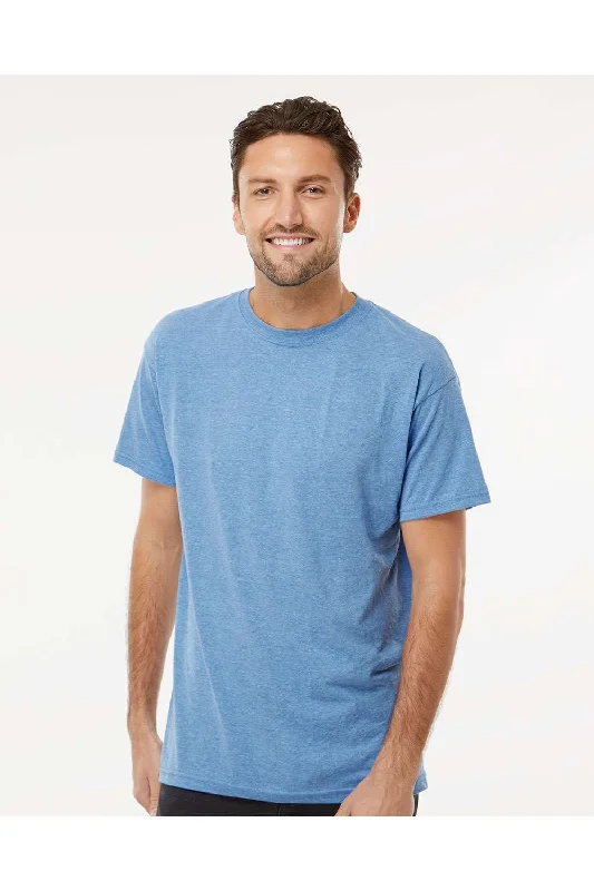 Trendy Pants M&O Mens Gold Soft Touch Short Sleeve Crewneck T-Shirt - Heather Light Blue