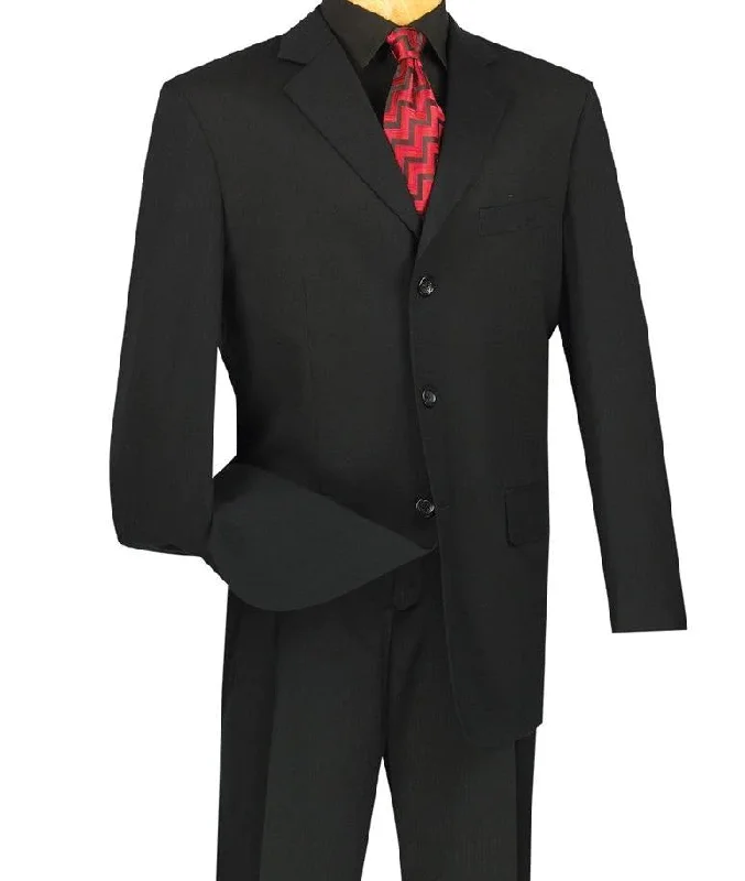 Relaxed Looks Regular Fit 2 Piece Suit 3 Button in Black