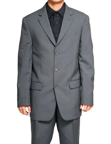 Lightweight Fabrics Mont Blanc Collection - Regular Fit Suit 3 Button 2 Piece in Gray
