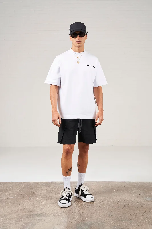 Trendy Sweaters PANELLED CARGO SHORT - BLACK