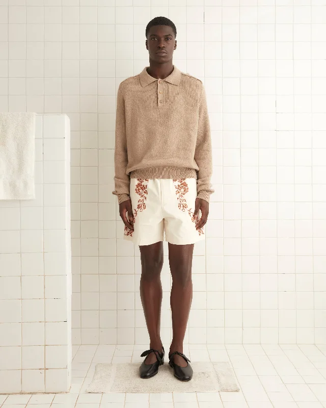 Layered Outfits Cross-Stitched Rose Garland Shorts