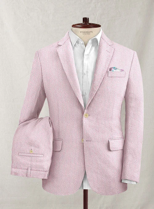 Casual Outerwear Solbiati Pink Seersucker Suit
