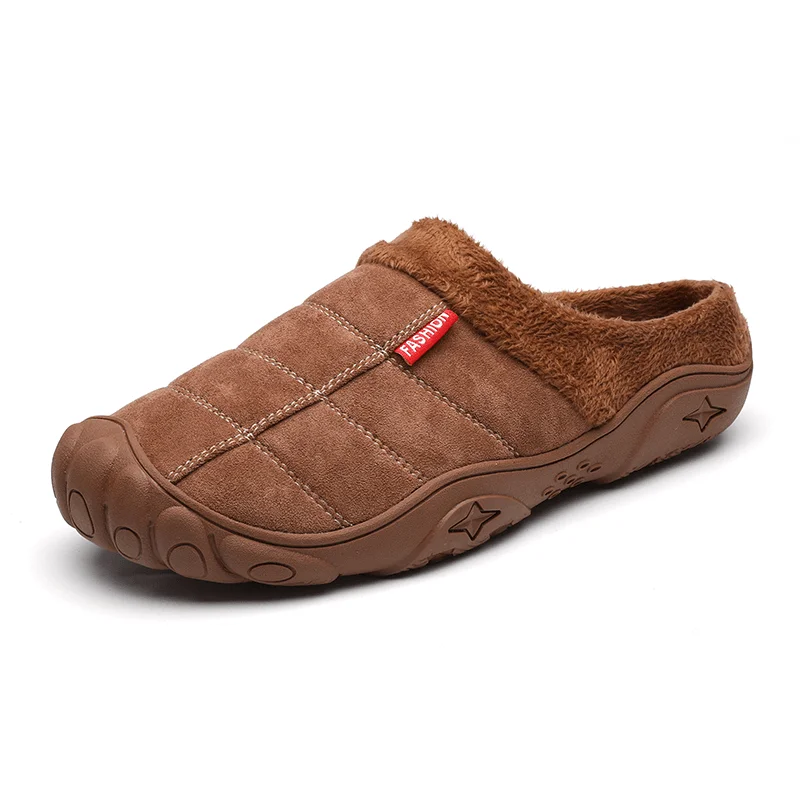 Smart Suits Men Soft Comfy Suede Non Slip Warm Home Cotton Slippers