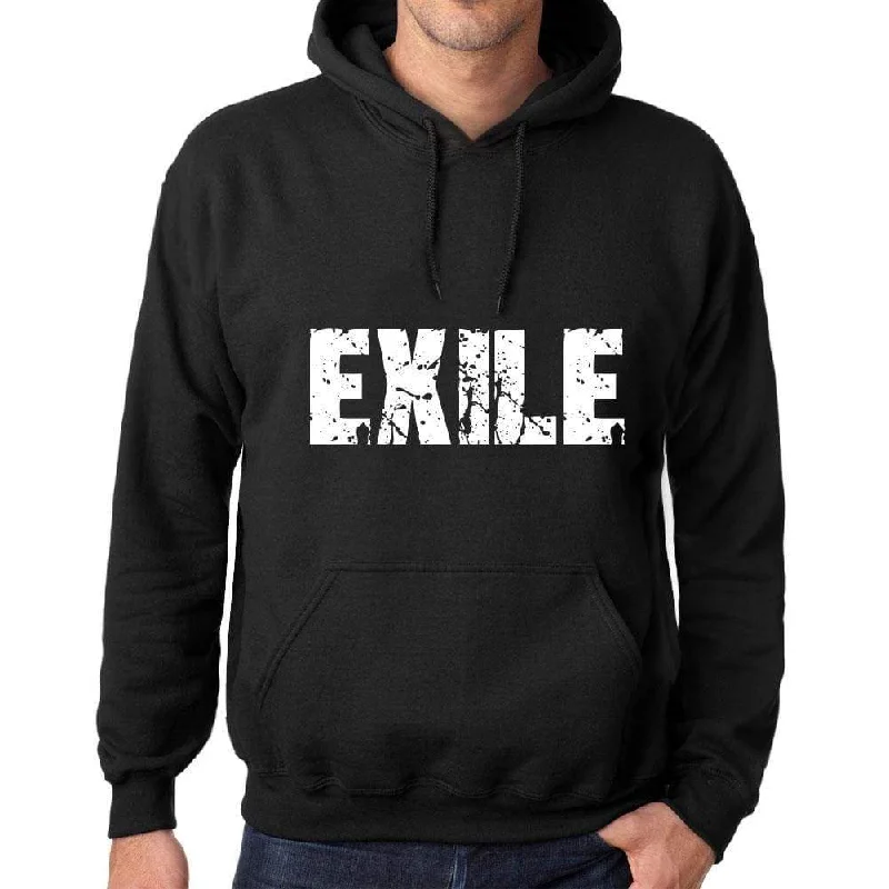 Classic Fits Men's Women's Unisex Printed Graphic Cotton Hoodie Soft Heavyweight Hooded Sweatshirt Pullover Popular Words EXILE Deep Black Classic Fits Men's Women's Unisex Printed Graphic Cotton Hoodie Soft Heavyweight Hooded Sweatshirt Pullover Popular Words EXILE Deep Black