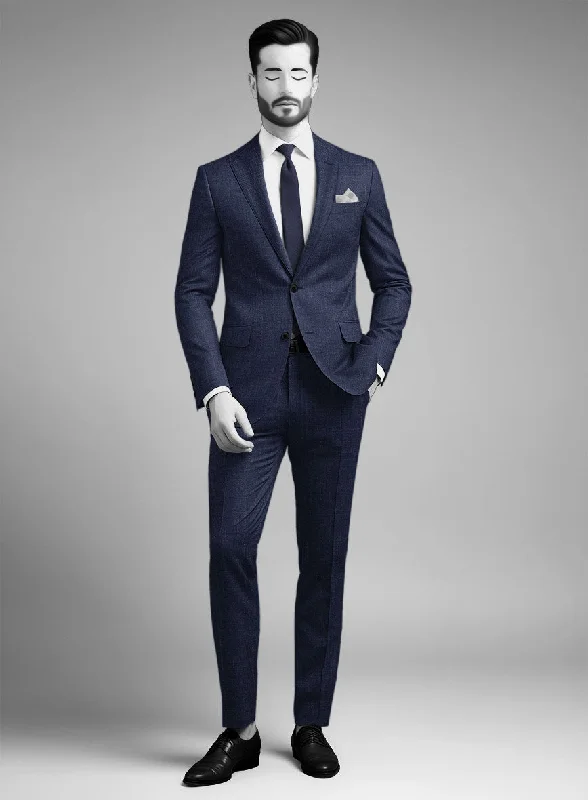 Sporty Jackets Napolean Ricci Brandy Blue Wool Suit