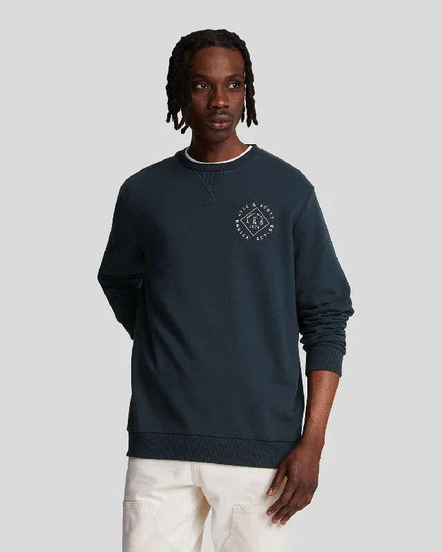 Casual Button-ups Stamp Crew Neck Sweatshirt
