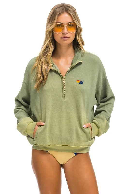 Trendy Tees ESSENTIAL HALF ZIP RELAXED SWEATSHIRT - FADED ARMY