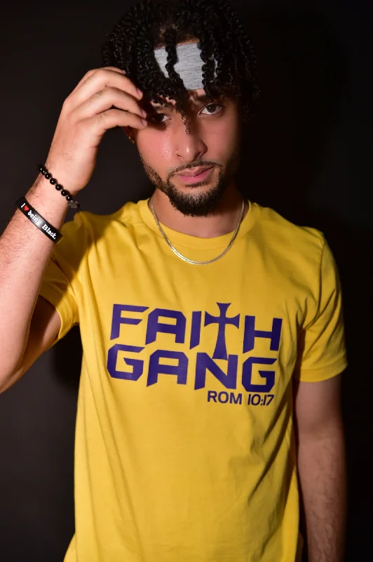 Casual Shirts Faith Gang Unisex Purple/Gold T-Shirt