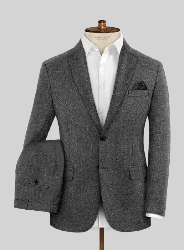 Urban Jackets Hardy Minnis Dark Gray Sharkskin Wool Suit