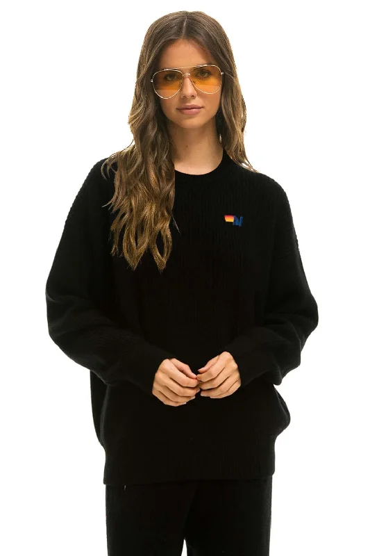 Modern Clothing VINTAGE CABIN UNISEX CASHMERE SWEATER - BLACK