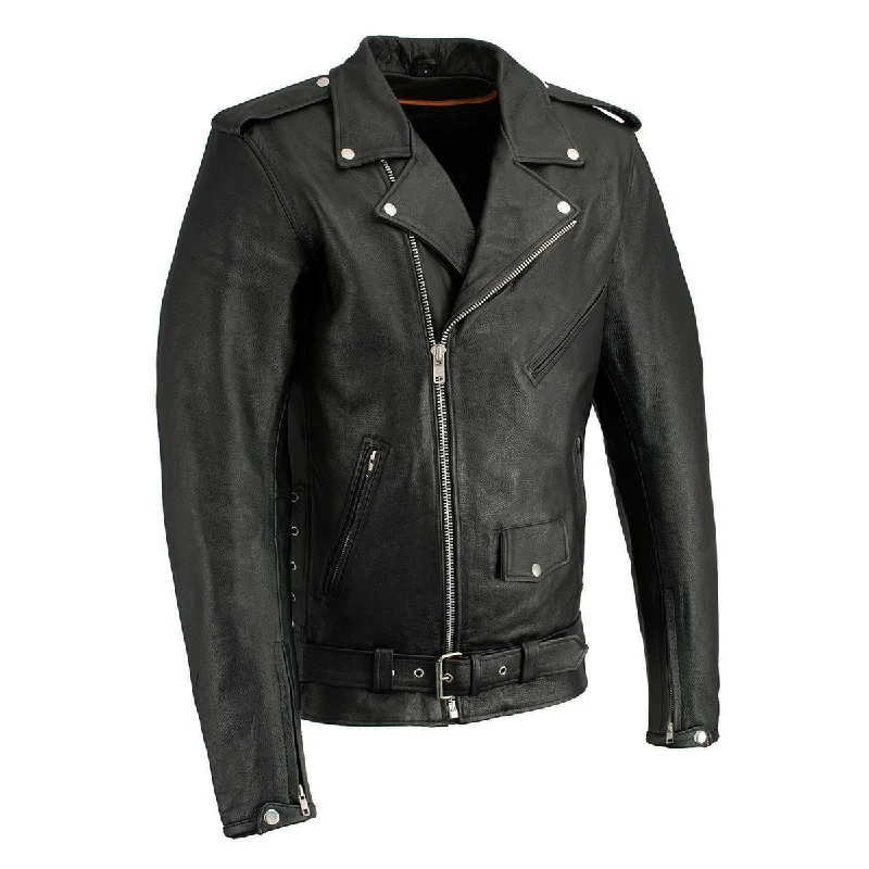 Minimal Apparel Milwaukee Leather LKM1711TALL Men's Black Tall-Sizes Side Lace Police Style Leather Jacket Minimal Apparel Milwaukee Leather LKM1711TALL Men's Black Tall-Sizes Side Lace Police Style Leather Jacket