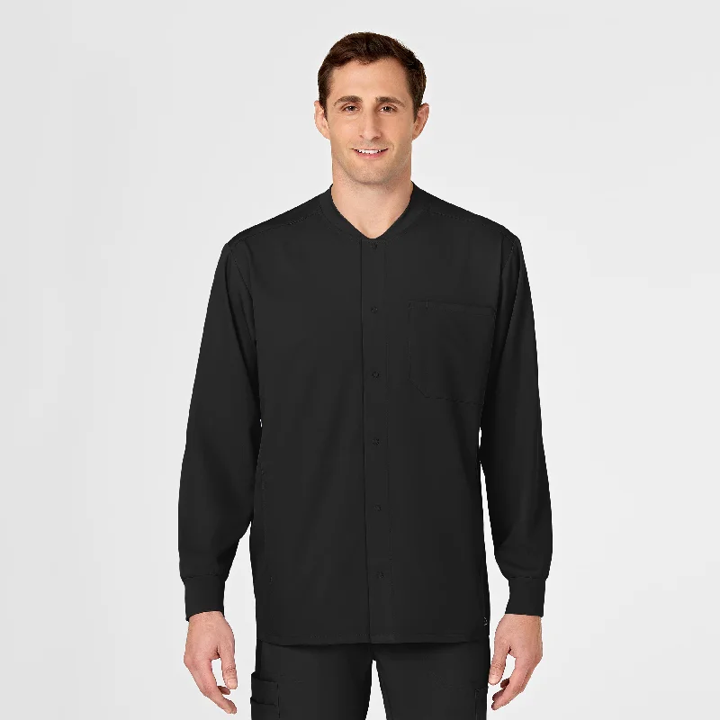 Streetwear Clothing PRO Men's Snap Front Scrub Jacket - Black