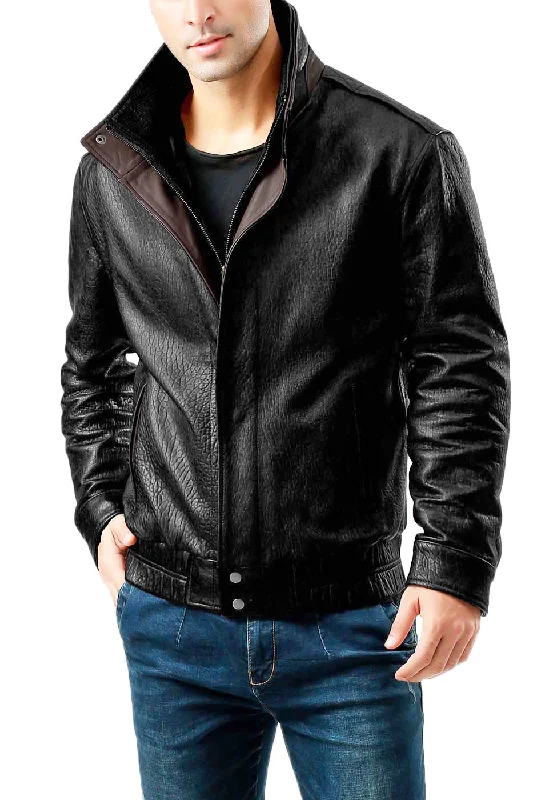 Office Outfits BGSD Men Brandon New Zealand Lambskin Leather Bomber Jacket