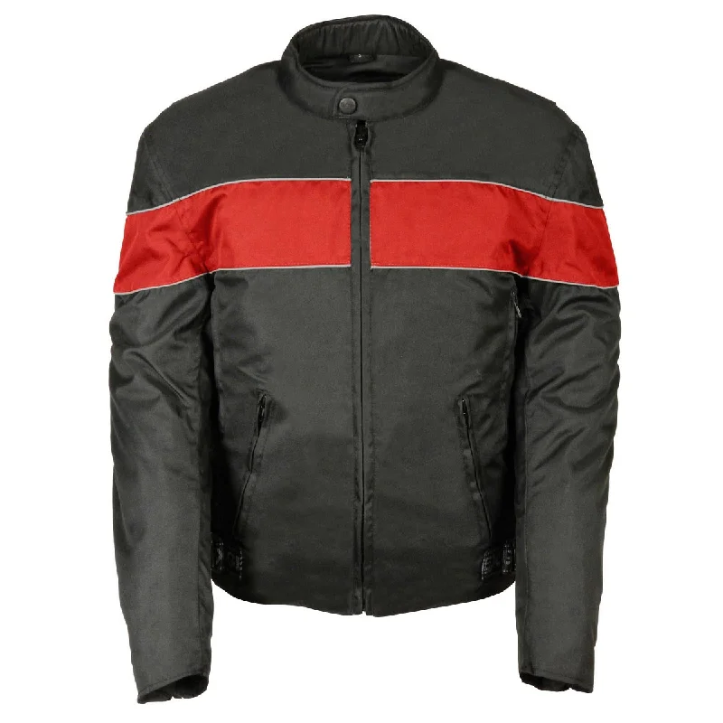 Classic Fits NexGen Men’s SH212104 Black and Red Nylon Racer Jacket