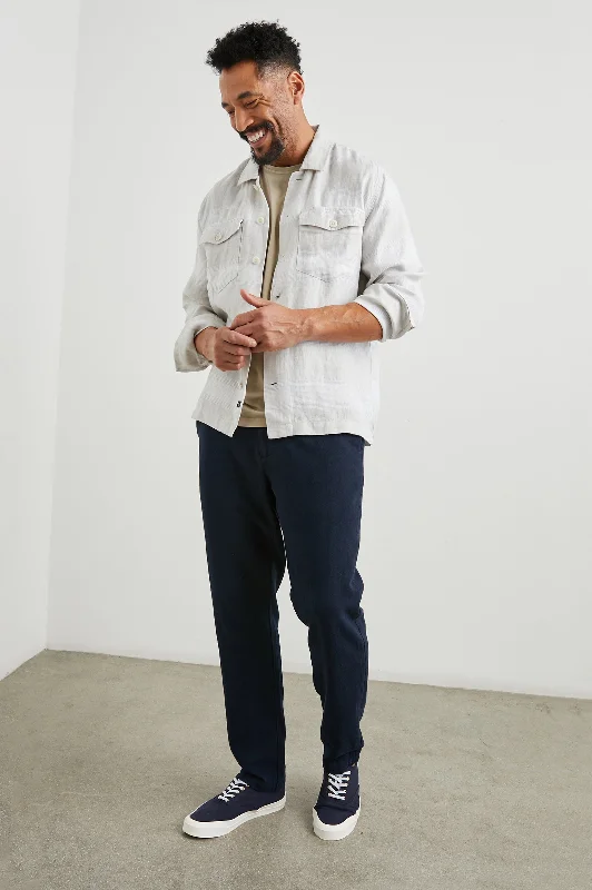 Warm Sweaters KEROUAC SHIRT JACKET - WICKER GRAPHITE STRIPE