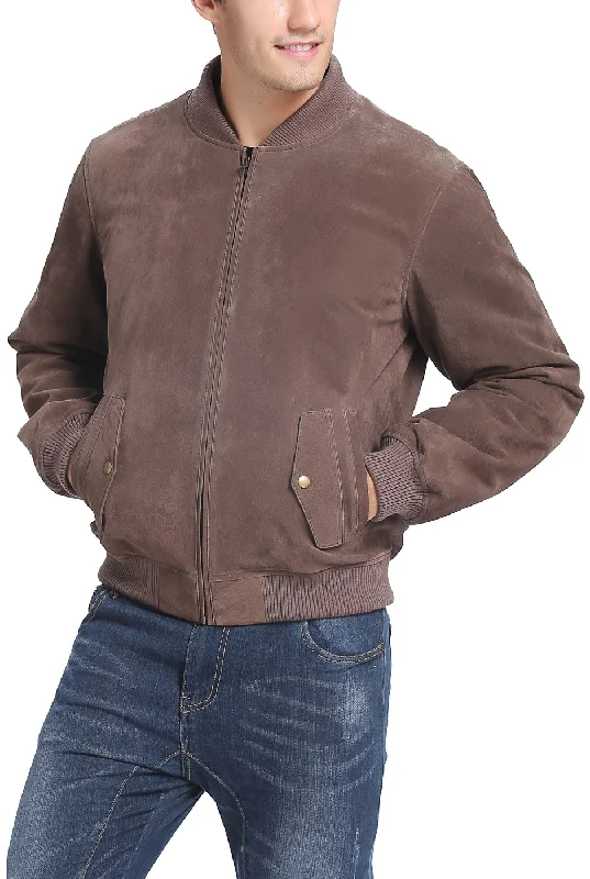 Modern Basics BGSD Men Urban Leather Bomber Jacket
