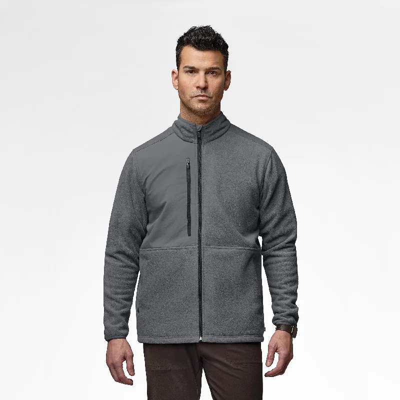 Premium Wardrobe Slate Men's Micro Fleece Zip Jacket - Pewter