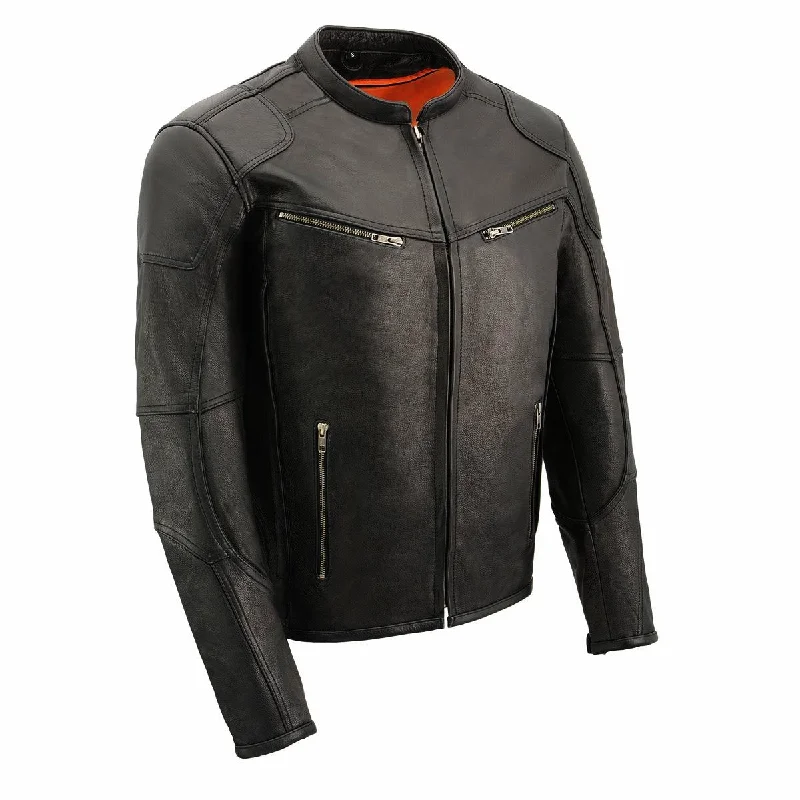 Travel Wardrobe Milwaukee Leather MLM1502 Men's Black 'Cool-Tec' Vented Leather Scooter Jacket Travel Wardrobe Milwaukee Leather MLM1502 Men's Black 'Cool-Tec' Vented Leather Scooter Jacket
