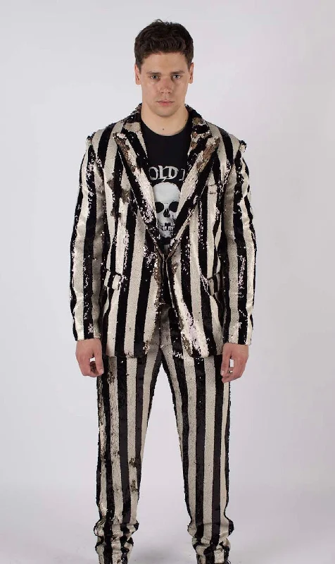 Casual Shoes Any Old Iron Men's Stripped Sequin Suit