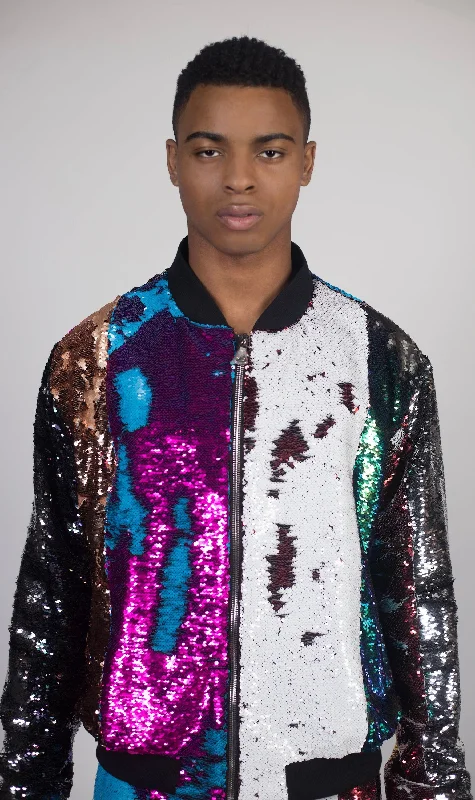 Urban Looks Any Old Iron Multi Paneled Bomber Jacket