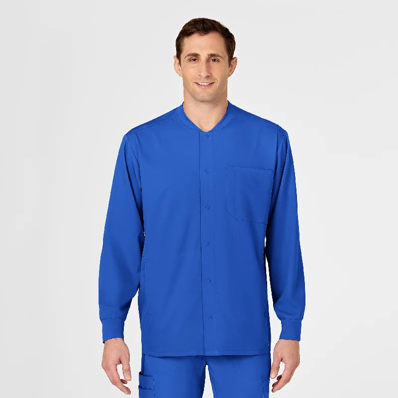 Casual Button-ups PRO Men's Snap Front Scrub Jacket - Royal
