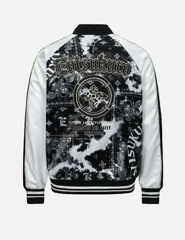 Bold Designs Allover Paisley Print Padded Regular Fit Souvenir Jacket