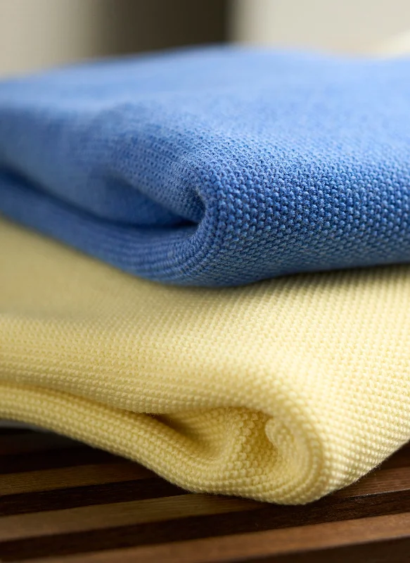 Fashion Bottoms Men's Tollegno Merino Wool Crew Neck Sweater in Yellow